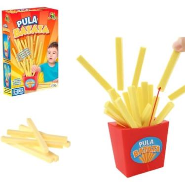 Imagem de Brinquedo Educativo Interativo Pula Batata Para Crianças - Jogo Divertido Puxa Batatinha Frita Infantil Desenvolvimento Motor e Coordenação 14x8cm