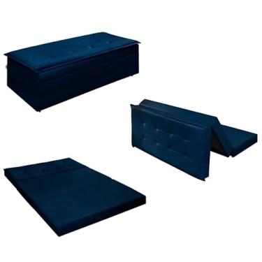 Imagem de Puff Vira Cama Casal Para Descanso - Diversas Cores (Azul)