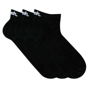Imagem de Kit 3 Pares Meia Sapatilha Mash Algodão Esportiva, 39-44, Preto 01