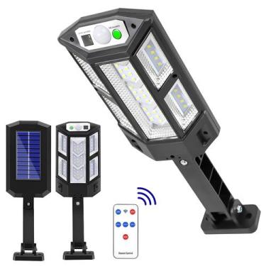 Imagem de Luminária Parede Solar 43 LEDs SMD Sensor Presença 3 Modos Luz Área Ex
