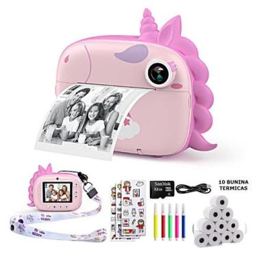 Imagem de Câmera digital de impressão 32GB instantânea para crianças 10 Bobinas 