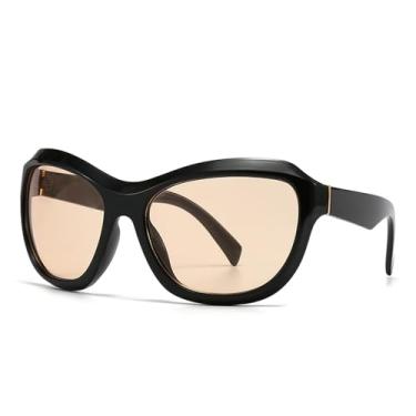 Imagem de Óculos de Sol Grandes com Estampa de Leopardo Degradê e Proteção UV400 para Esportes ao Ar Livre, Corrida e Ciclismo, Amarelo