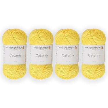 Imagem de 4 novelos/pacote Schachenmayr (SMC) Catania Originals Yarn, cada bola 50 g (125 m), 100% algodão mercerizado para fio de tricô e crochê, peso esportivo, 280 - dente de leão