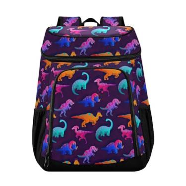 Imagem de Mochila masculina neon com 36 latas de dinossauro, à prova d'água, para acampamento, lancheira