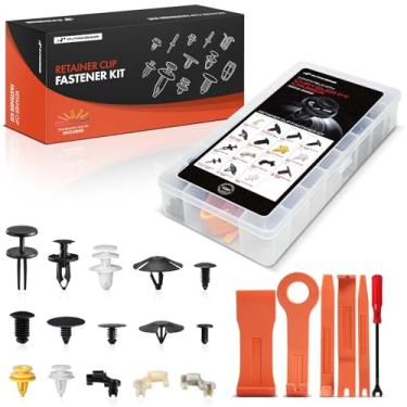 Imagem de A-Premium Kit de clipe de retentor de carro de 150 peças (12 tipos) compatível com Chrysler PT Cruiser 2003-2008, para-choque, para-choque, painel de acabamento de porta, capô, pino de pressão