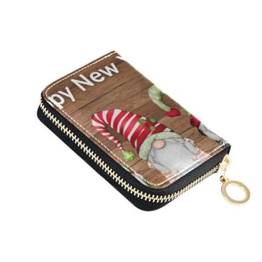 Imagem de Carteira feminina fofa de gnomos para festivais, verde, vermelha, pequena e fofa, com bloqueio de RFID, carteira divertida para dinheiro de viagem com bolso para moedas