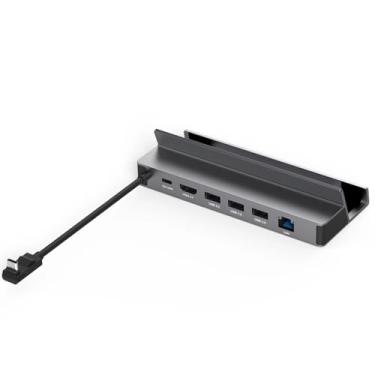 Imagem de Diyeeni Estação de Acoplamento USB C para Steam Deck e ROG Ally, Dock 6 Em 1 Com HDMI 2.0 4K a 60 Hz, Gigabit Ethernet, 3 * USBA 3.0, Carregamento Rápido PD de 100 W, Plug and Play