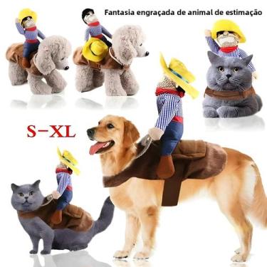 Imagem de Fantasia De Cowboy Para Cachorro Com Chapéu Para Halloween E Festa De 