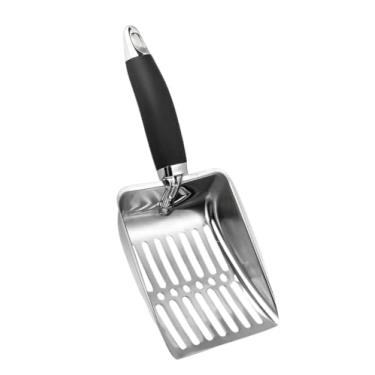 Imagem de Pá Higiênica De Areia Para Gatos Peneira Coletora e Limpeza De Resíduos Em Aço Inox Cabo Ergonômico (PÁ MALHA 3MM)