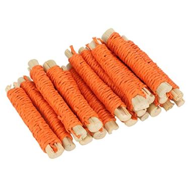 Imagem de Phefop 20 Peças Varas de Mastigar de Bambu Doce para Coelhos Naturais Pequenos Animais Molares Varas de Moagem de Dentes Brinquedos de Mastigar para Hamsters Cobaias Esquilo Chinchila (Laranja)