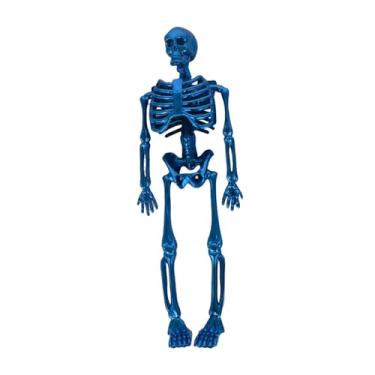 Imagem de Kuntesetty Estátua de Esqueleto Miniatura para Decoração de Halloween, Adereços Fotográficos, Brinquedo Divertido de Osso para Sala de Estar E Decoração de Casa, Azul, Tamanho real