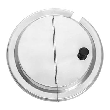 Imagem de Generic Tampa de aço inoxidável para wok com puxador, utensílio de cozinha, tampa articulada para panelas, ideal para cozinhar em casa ou fazer, Diâmetro 30cm