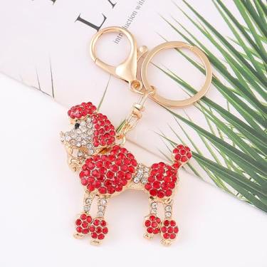 Imagem de Chaveiro de cristal Poodle rosa glamoroso, Blc221-03, tamanho �nico