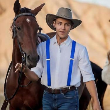 Imagem de 1 peça unissex, versátil de 2,5 cm em forma de Y, tiras elásticas para suspensórios, aperto ajustável.