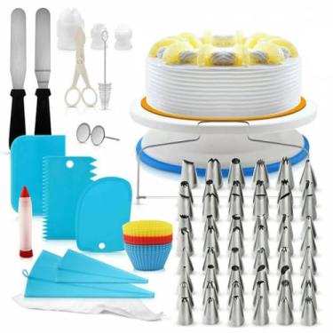 Imagem de Kit de Acessórios para Decoração Bolo com 106 Peças Conjunto Ferramentas Massa Giratória Sacola Piping Ponta Caneta Espátula Gelo e Cupcake DIY