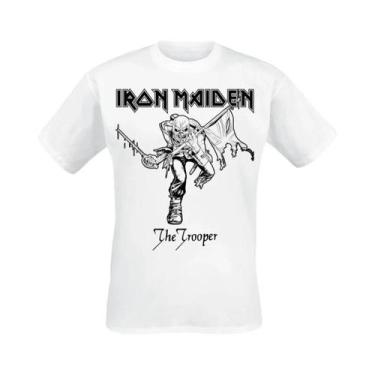 Imagem de Camiseta Masculina Escura Solta Com Estampa Gráfica Iron Maiden Rock V
