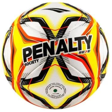 Imagem de Bola Society SE7E Pro XXV - unissex - branco e laranja - Penalty, Bco,