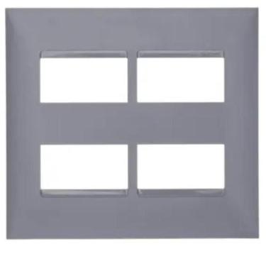 Imagem de Placa 4x4 4 Postos Separados Pial Plus+ Legrand Cinza 618514CZ