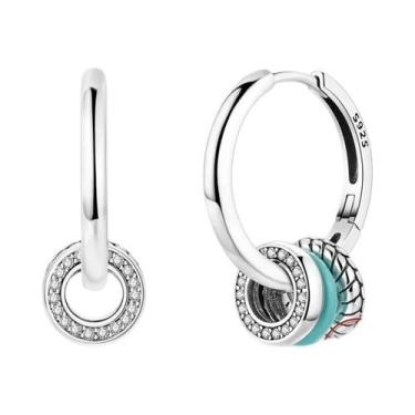 Imagem de Brincos De Argola Em Prata Esterlina 925 Com Cristal Starlight E Desig