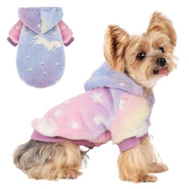 Imagem de Yikeyo Suéter de cachorro para cães pequenos, meninas, meninos, moletons com capuz macio, moletom extra quente para cachorro outono inverno para cachorrinho, roupas para filhotes de chihuahua yorkie