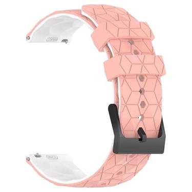Imagem de EZZON Pulseira esportiva de 20 mm e 22 mm para Samsung Galaxy Watch 5/4 40 de 44 mm Classic 42 de 46 mm Active 2 para Forerunner 265/255/245/645/754/735/945/955 (rosa e branco, 22 mm)
