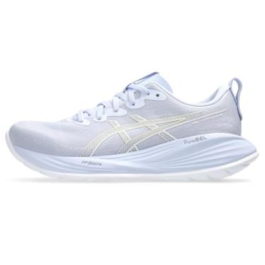 Imagem de ASICS Tênis de corrida feminino Gel-Cumulus 27, Azul desbotado/branco, 35