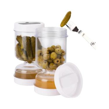 Imagem de Pote De Vidro Em Forma De Ampulheta Para Azeitonas E Conservas Com Fil