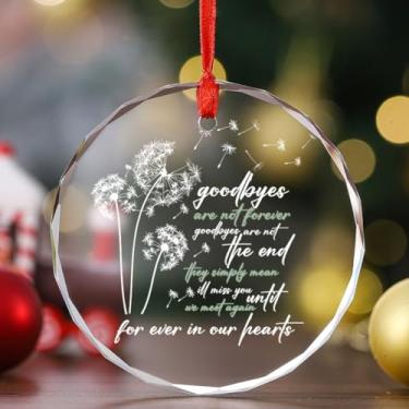 Imagem de Ornamentos para pendurar dente-de-leão de vidro, luto, lembrança, pesar, árvore de Natal, lembrança decorativa, Dia Memorial, presentes de simpatia