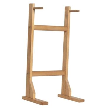 Imagem de oshhni Suporte de madeira para gongos de até 40 cm, multifuncional, para sinos de vento, ideal para estúdios, mesas, quartos e salas de aula.