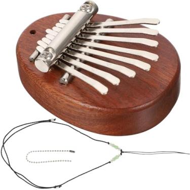 Imagem de SEWACC Mini piano de polegar Kalimba, instrumentos musicais portáteis de madeira com cordão para iniciantes