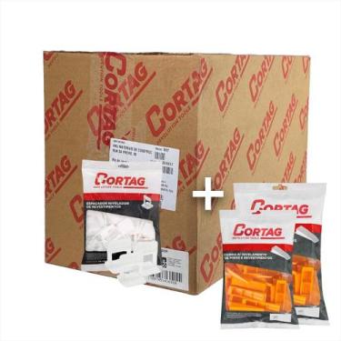 Imagem de Epaçador Nivelador Porcelanato 1 A 5mm 600 Pçs + 200 Cunhas - 4,0mm - 