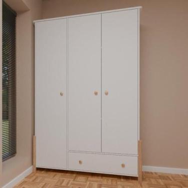 Imagem de Guarda-roupa Infantil 3 Portas e 1 Gaveta Arredus Madeira Maçica / MDF