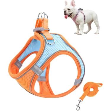 Imagem de Peitoral para cães pequenos, respirável, refletivo, de malha, ajustável, para cães e gatos
