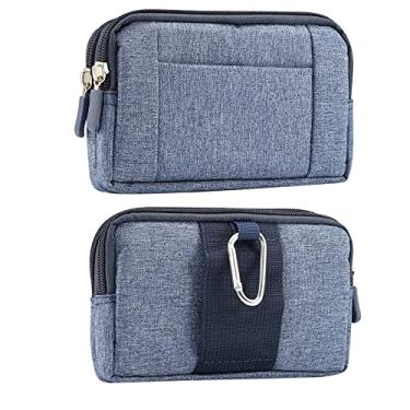 Imagem de Bolsa de cintura para cinto para celular, bolsa masculina de dois andares para celular, bolsa horizontal de nylon para cinto para celular, pacote de cintura para homens, bolsa de cinto para