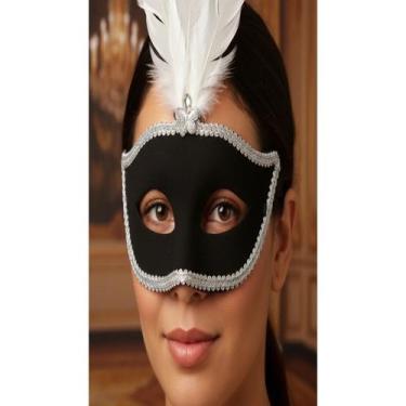 Imagem de Mascara De Baile Veneza Debutante Preta E Prata Carnaval - MC PRESENTE