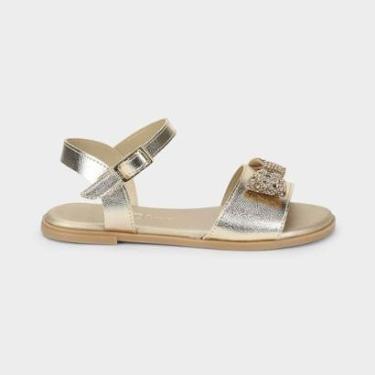 Imagem de Sandália Infantil Bibi Shine Kids Dourada com Laço-Feminino