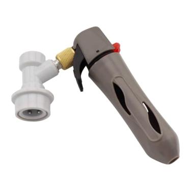 Imagem de Bothyi Carregamento de barril para válvula de refrigerante caseiro, fácil de usar, acessório para fabricação, leve, injetor de CO2 portátil e de, Distribuidor Gray