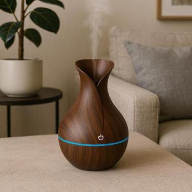 Imagem de Umidificador de Ar Decorativo Formato Vaso Cor Marrom para Ambientes I