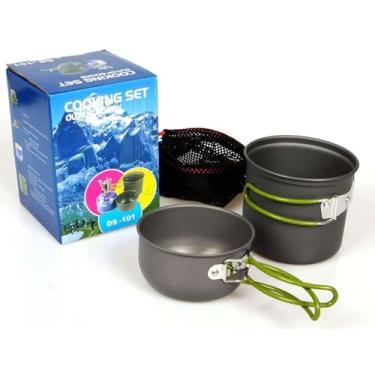 Imagem de PANELA DE CAMPING ALUMINIO VIAGEM PRAIA PESCA KIT COZINHA ACAMPAMENTO OUTDOOR COM BOLSA SACOLA