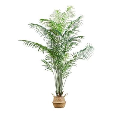Imagem de SLGGPJBU Plantas falsas planta artificial grande palmeira artificial com vaso planta falsa folha de plástico tropical para casa jardim sala de estar decoração plantas artificiais interior ao ar livre