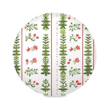 Imagem de STAYTOP Jogo americano redondo de árvore de Natal, 6 peças, tapetes de mesa antiderrapantes fáceis de limpar para decoração de mesa de festa de churrasco em casa
