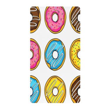 Imagem de Blueangle Lençol de berço padrão para berço infantil - Lençóis de algodão macio e respirável com rosquinhas (780)