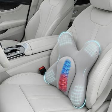 Imagem de Almofada de suporte lombar para carro, espuma viscoelástica para assento de carro com design ergonômico envolvente para alívio da dor nas costas – almofada para dirigir, cadeira de escritório, cadeira