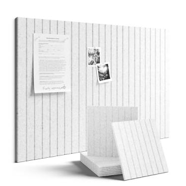 Imagem de Fluxynara Quadro de avisos de feltro grande 122 cm x 91 cm Alternativo para quadro de cortiça - pacote com 6 com 40 abas adesivas removíveis seguras, quadros de cortiça para paredes para sala de aula