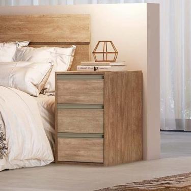 Imagem de Mesa de Cabeceira 100% MDF 3 Gavetas - Belmax