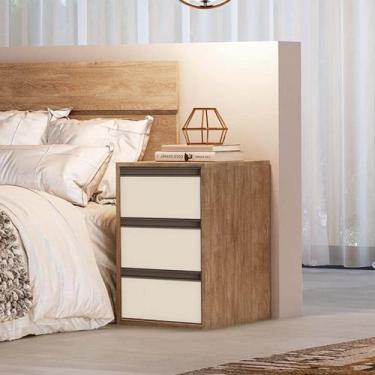 Imagem de Mesa de Cabeceira 100% MDF 3 Gavetas - Belmax