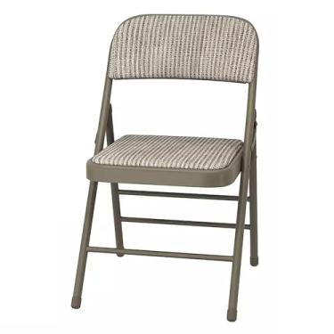 Imagem de Cadeira dobrável acolchoada portátil para festa de jantar interna ao ar livre - cadeiras dobráveis para fora, cor linho de algodão