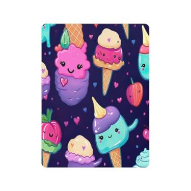 Imagem de Blueangle Lençóis de berço com casquinhas de sorvete 99 x 68 cm - Roupa de cama portátil de algodão para berçário (110)