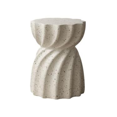 Imagem de Mesa de centro mesa lateral de sofá de cerâmica, mesa lateral redonda, aparador de sofá de forma única para casa, sala de jantar ou sala de estar, feito à mão, mesas centrais modernas estilo S