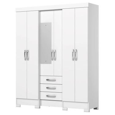 Imagem de Guarda Roupa Casal 6 Portas 3 Gavetas 163 cm B23 Nature Off White Briz
